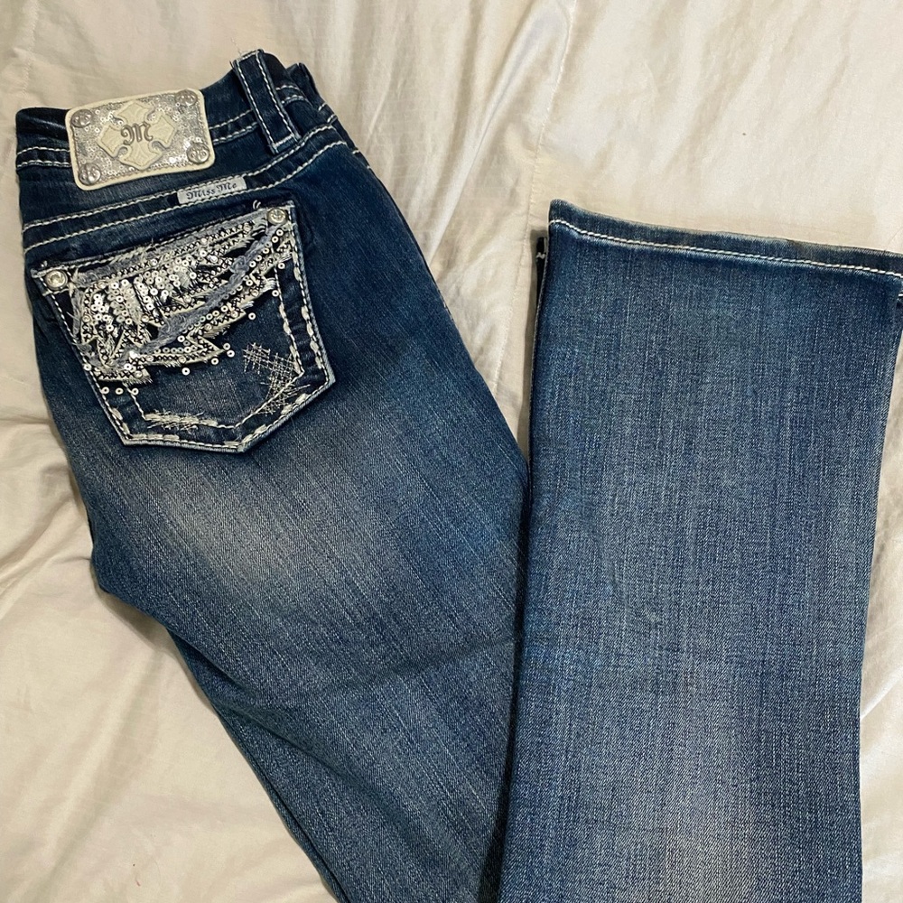 Women's Blue Embellished Jeans